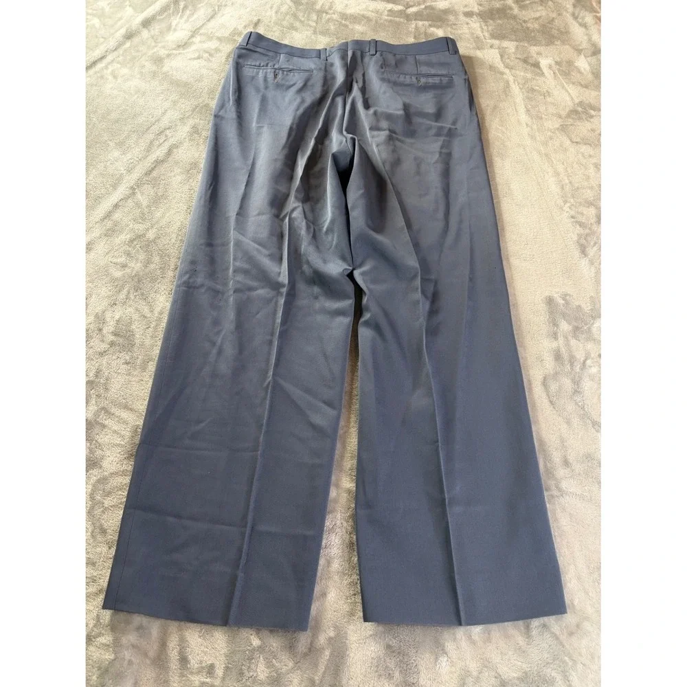 Zanella Mens Pleated Dress Pants Vintage 36x30 Blue Classic Fit